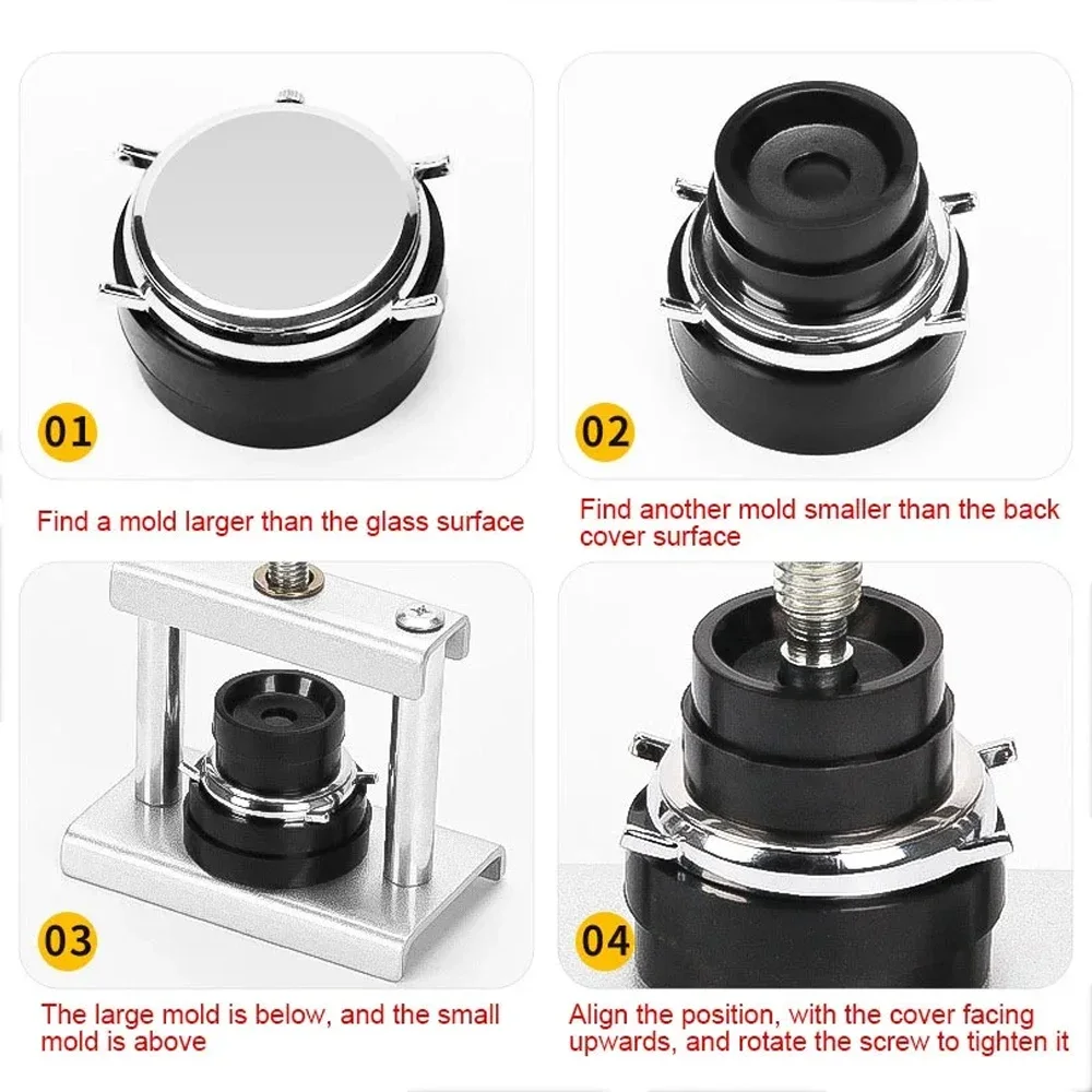 Professional Watch Press Set Watch Back for Case Closing Tool & Fitting Dies  for Watchmaker Watch Repairing Tool Die Kit