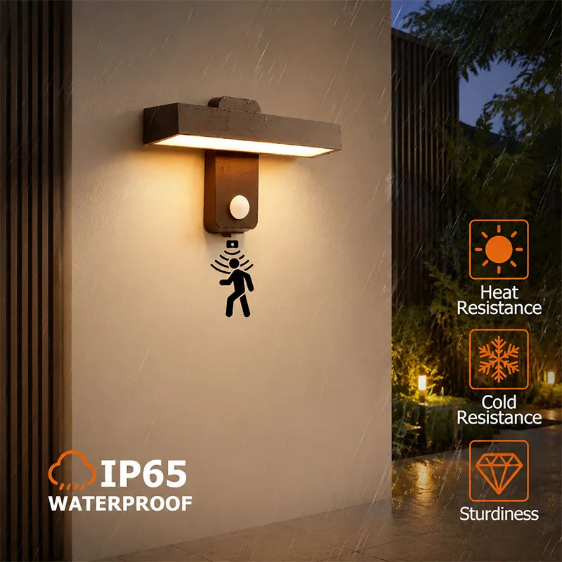 Motion Sensor Outdoor Light IP65 Waterproof Lighting LED Porch Lights 3000K Villa Entrance Courtyard Porch Garden Lighting
