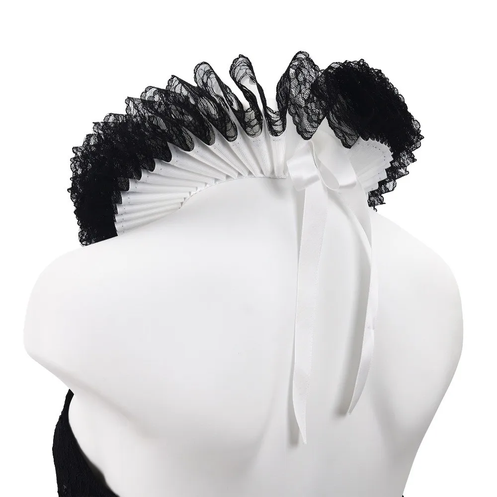 

Exaggerated Pure Neck Ruff Collar Handmade Palace Aristocratic Literary Ruffian Collar Retro Lav Collar Wedding Accessories