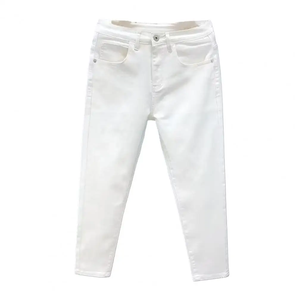 Pantalones vaqueros ajustados para hombre, Jeans elásticos con diseño de múltiples bolsillos, pierna pequeña, cremallera que combina con todo, verano