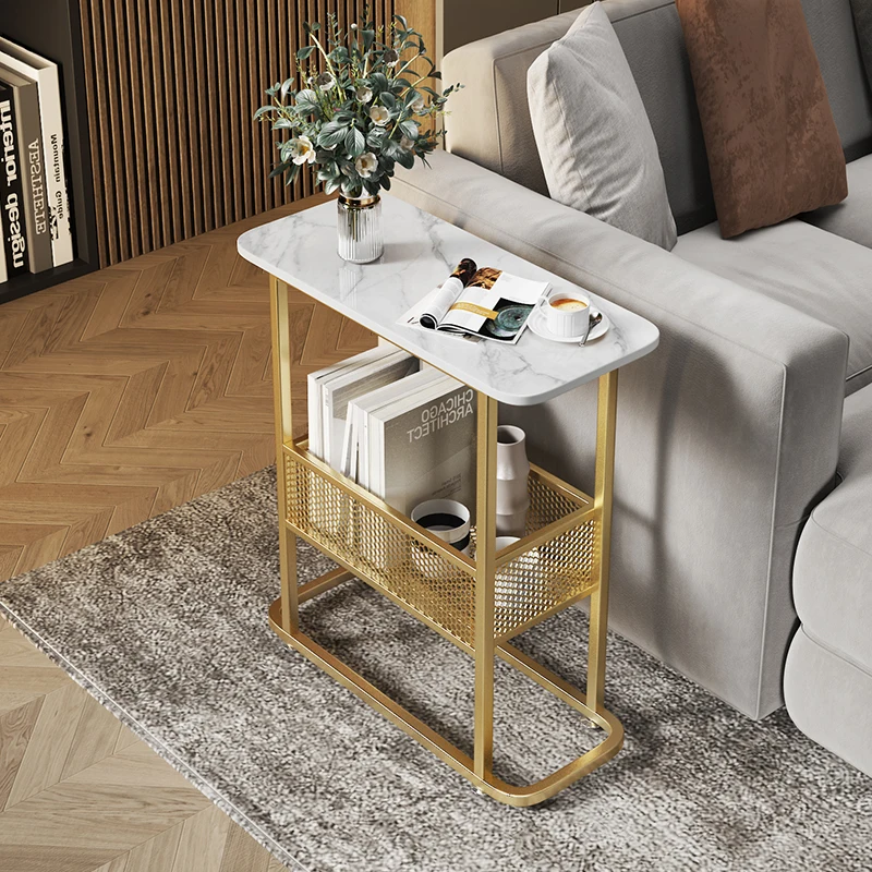 

Square Marble Small Coffee Tables Nordic Metal Clear Luxury Modern Table White Design Corner Mesa Centro Salon Home Furniture