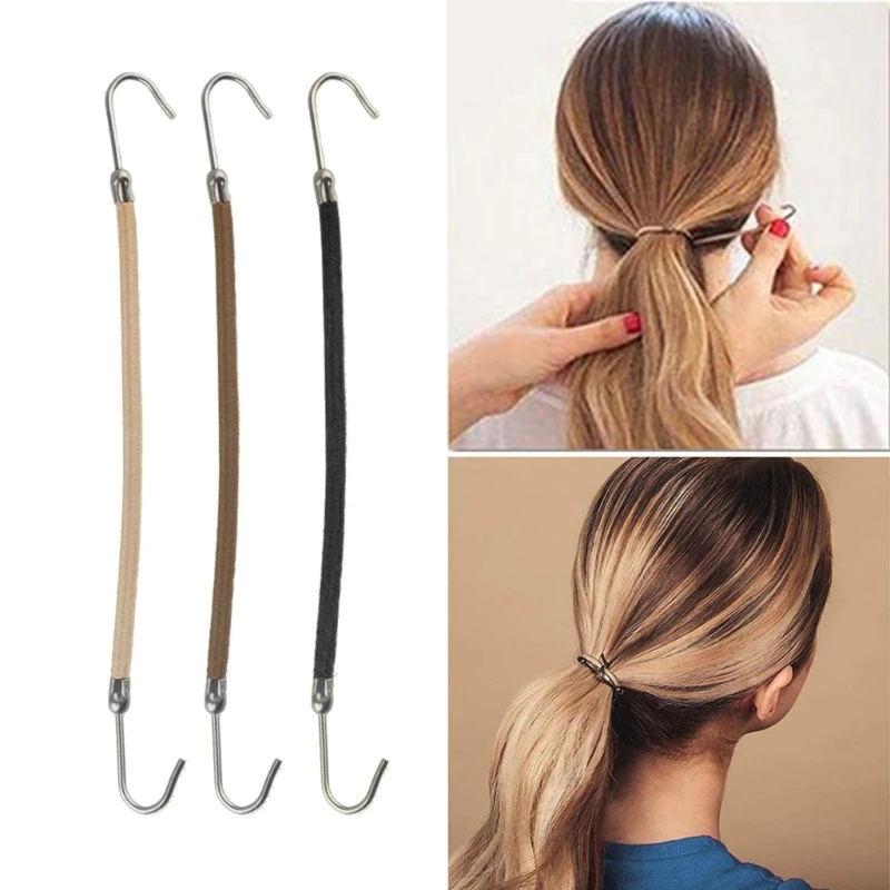 10 Pieces Trendy Double Hooks Hair Band Rubber High Elastic Hair tie Ponytail Headwear Women Styling Tools Hair Accessory