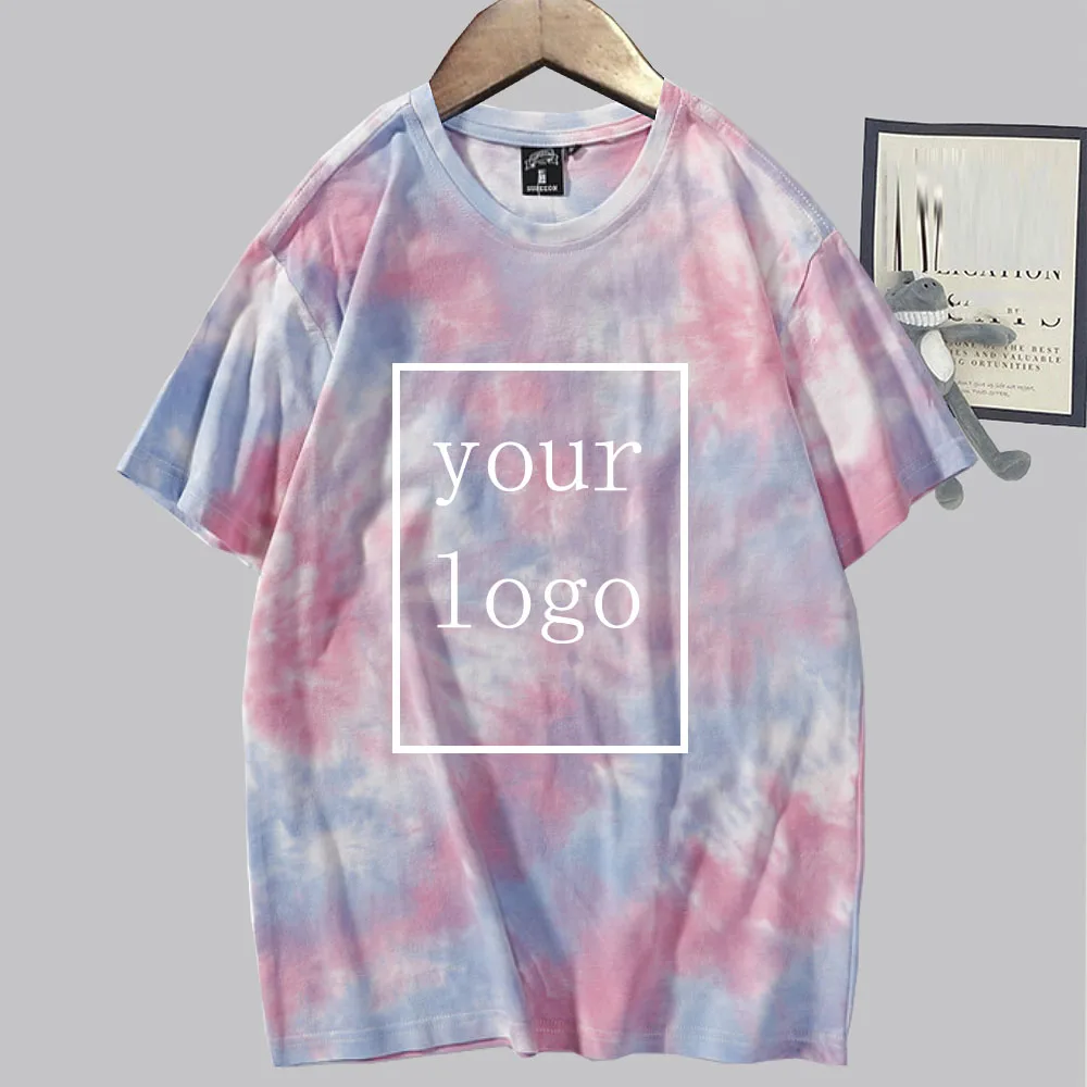 Custom T Shirt Diy Logo Image Print Customized Sportswear Casual Men Women Short Sleeve Tie Dye T-Shirts Tops