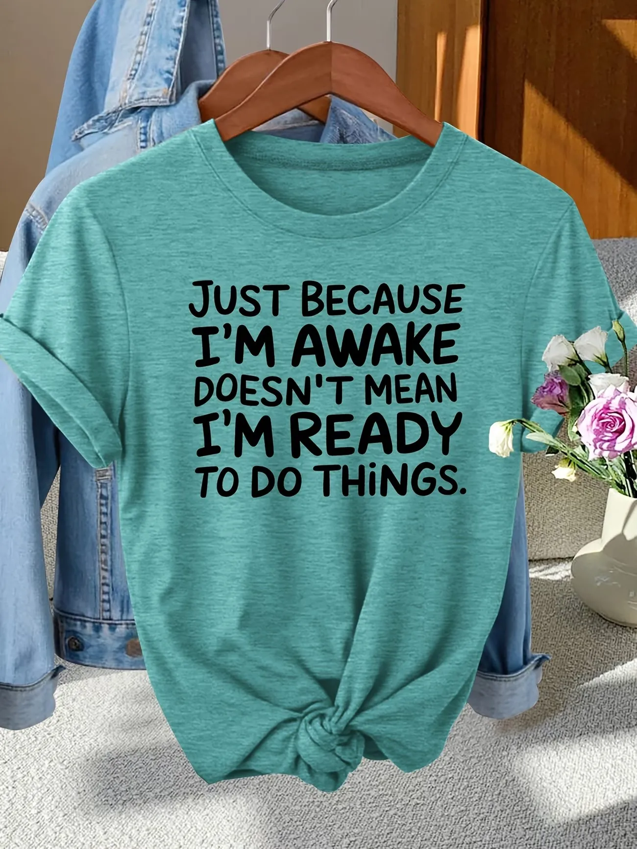 Comfortable Graphic T-shirt Women Motivational Top Short Sleeve Fashion Women Round Neck Retro Tshirt Inspirational Quote
