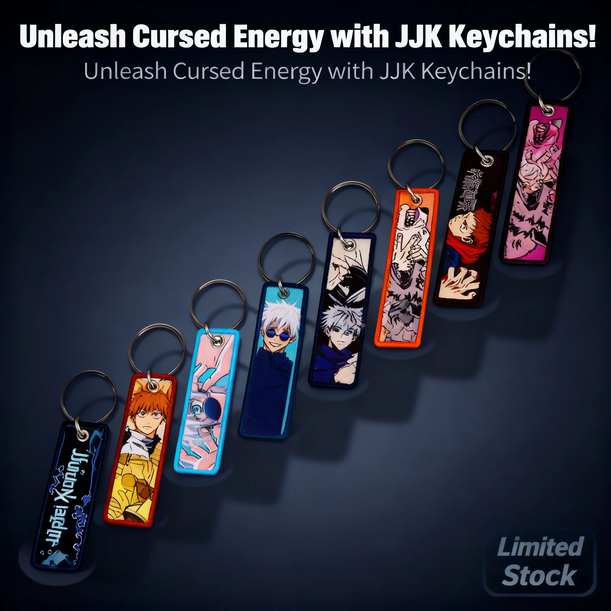 

Anime Jujutsu Kaisen Satoru Gojo Woven Keychain Lanyard Office ID Badge Holder Fabric Accessory Pendant