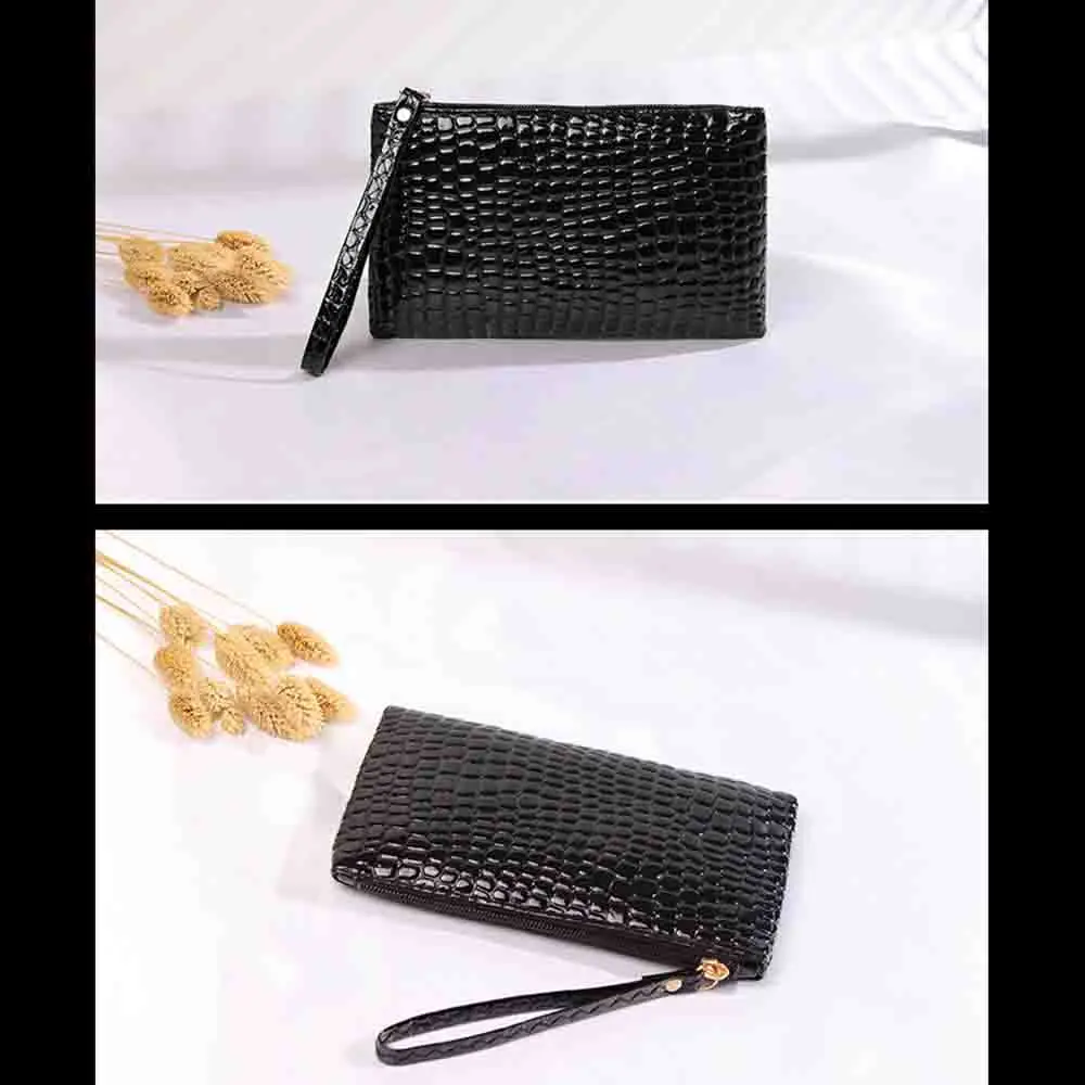 سيدة حقيبة صغيرة الكورية الكورية حقيبة الهاتف المحمول بولي Pu محفظة نسائية للعملات المعدنية العصرية جلد التمساح المحفظة للهدايا حفلة الاستخدام اليومي