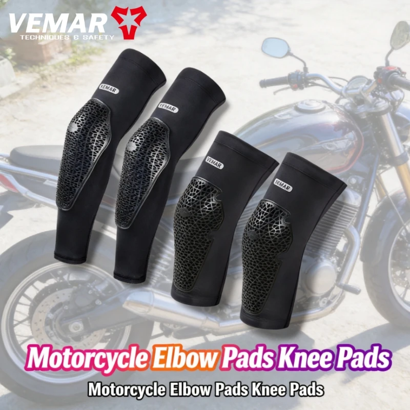 

VEMAR Men Women Summer Updated Ice Sleeve Knee Elbow Pads Motorcycle Bike Motocross Cycling Riding Elbow Protector Knee Brace