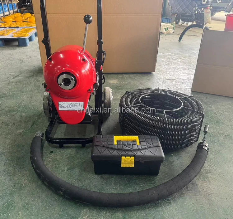 OEM ODM 1500W Custom Red Electric Plumbing Equipment Unclogging Drain Cleaner Tools 50-300mm Pipe Drain Cleaning Machine