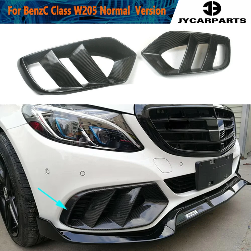 

Carbon Fiber/FRP Front Bumper Air Vent Cover Mesh Grill Frame for Mercedes-Benz 2015-2019 C Class W205 C180 C200 Normal Bumper