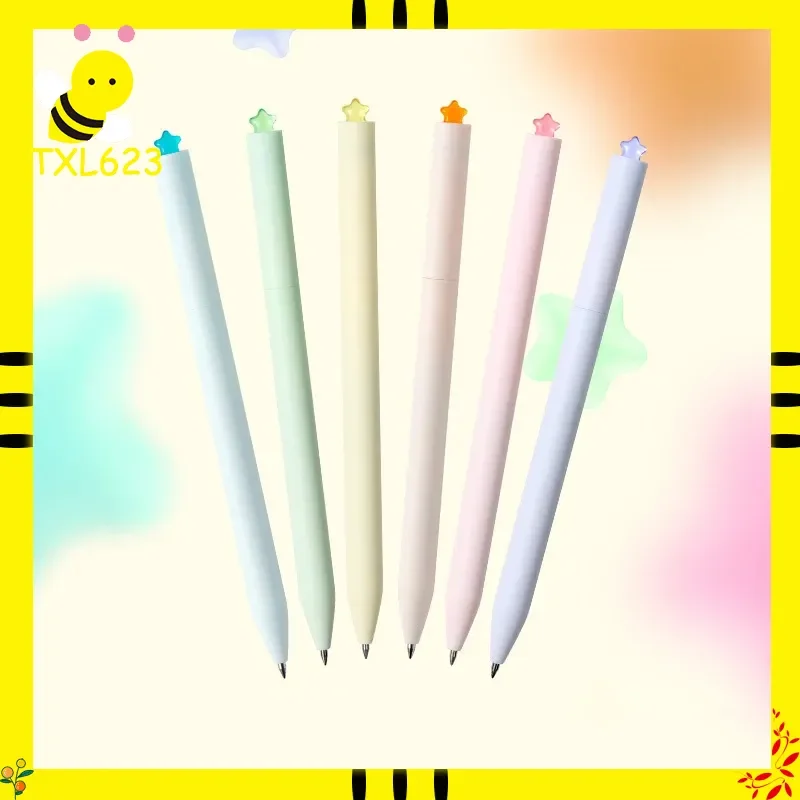 

Первая звезда 0,5 мм, тонкая гелевая чернильная ручка, двойной шариковый наконечник, гладкая ручка Kawaii, милая подпись, вращающаяся ручка для студентов, офисные подарки