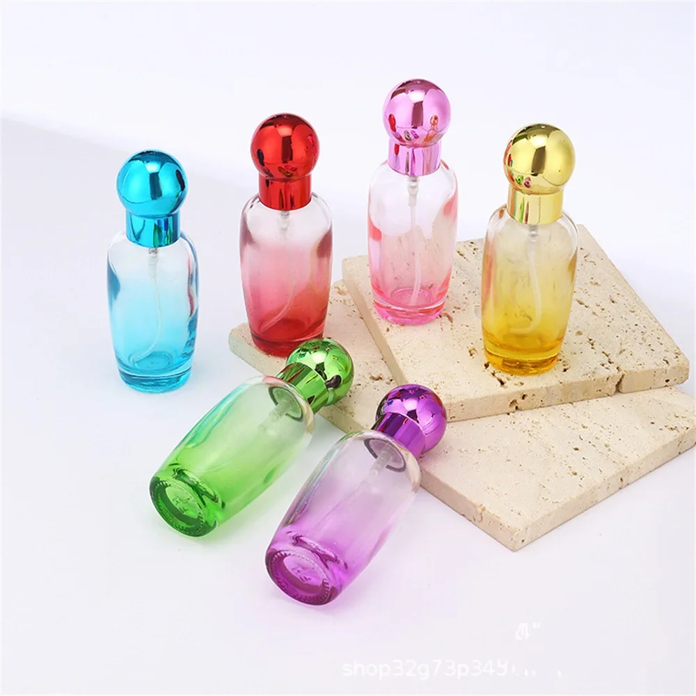 20ML Empty Spray Atomizer Cylindrical Gradient Coloured Glass Perfume Bottle Portable Refillable Cosmetic Container Sub-bottle