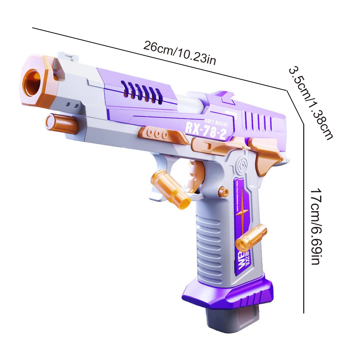 مسدس رصاصة طرية مع رصاصة تحت الصدفة، مسدس لعبة للأطفال