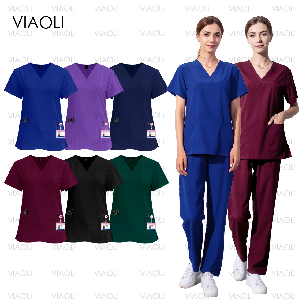 

Elasticity Straight Unisex Workwear Medical Scrubs Uniforms Women Men Scrub Sets Nursing Accessories Hospital Surgery Clothes