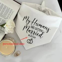 Personalized Date My Humans Are Getting Married Propose Bandana Announcement Scarf Photo Prop Wedding Engagement Decoration Gift