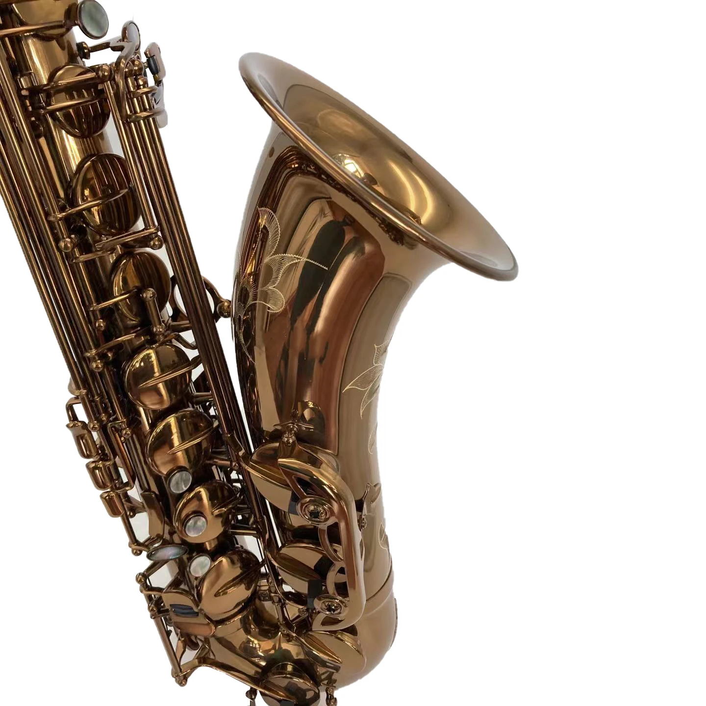 Beautiful Finished Chinese Manufacture Production Gold Lacquer Eb Tuning Alto Saxfon