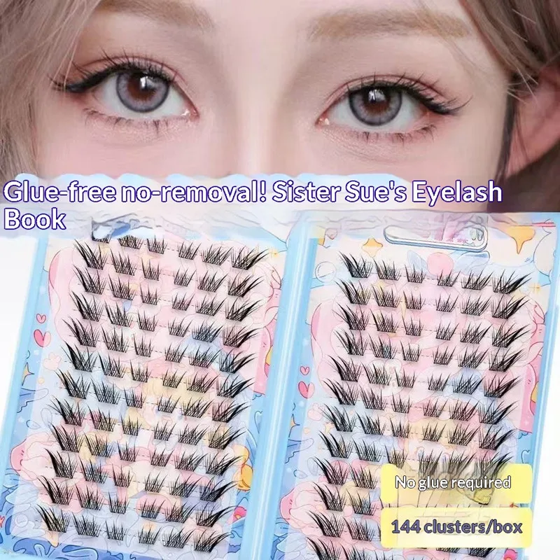 

120 кластеров, клей, накладные ресницы, многоразовые самоклеящиеся, пушистые, с эффектом лисьего глаза, толстые длинные сегментированные инструменты для ресниц