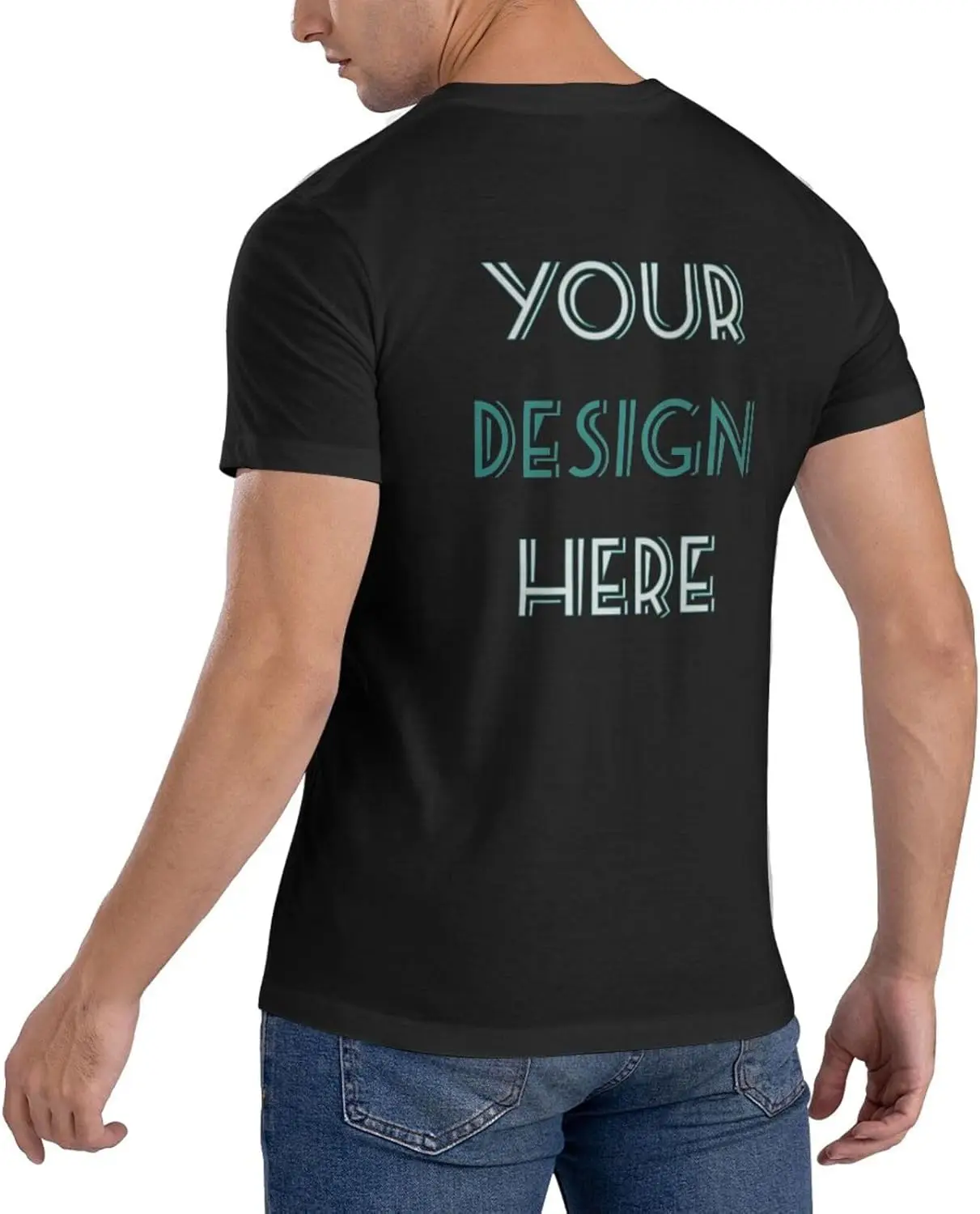 Customized T Shirts Front and Back Custom T Shirts Cotton with Photo Text Logo Personalized Funny Tshirts for Men