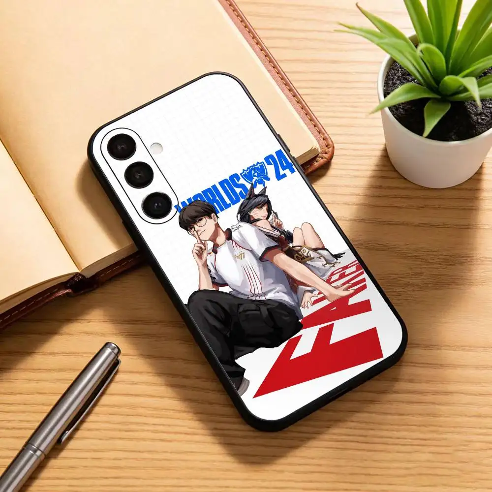 حافظة هاتف S-SKT T1 F-Faker لهاتف سامسونج جالاكسي A13,21s,22,31,32,52,53,71,72,73,غطاء أسود ناعم