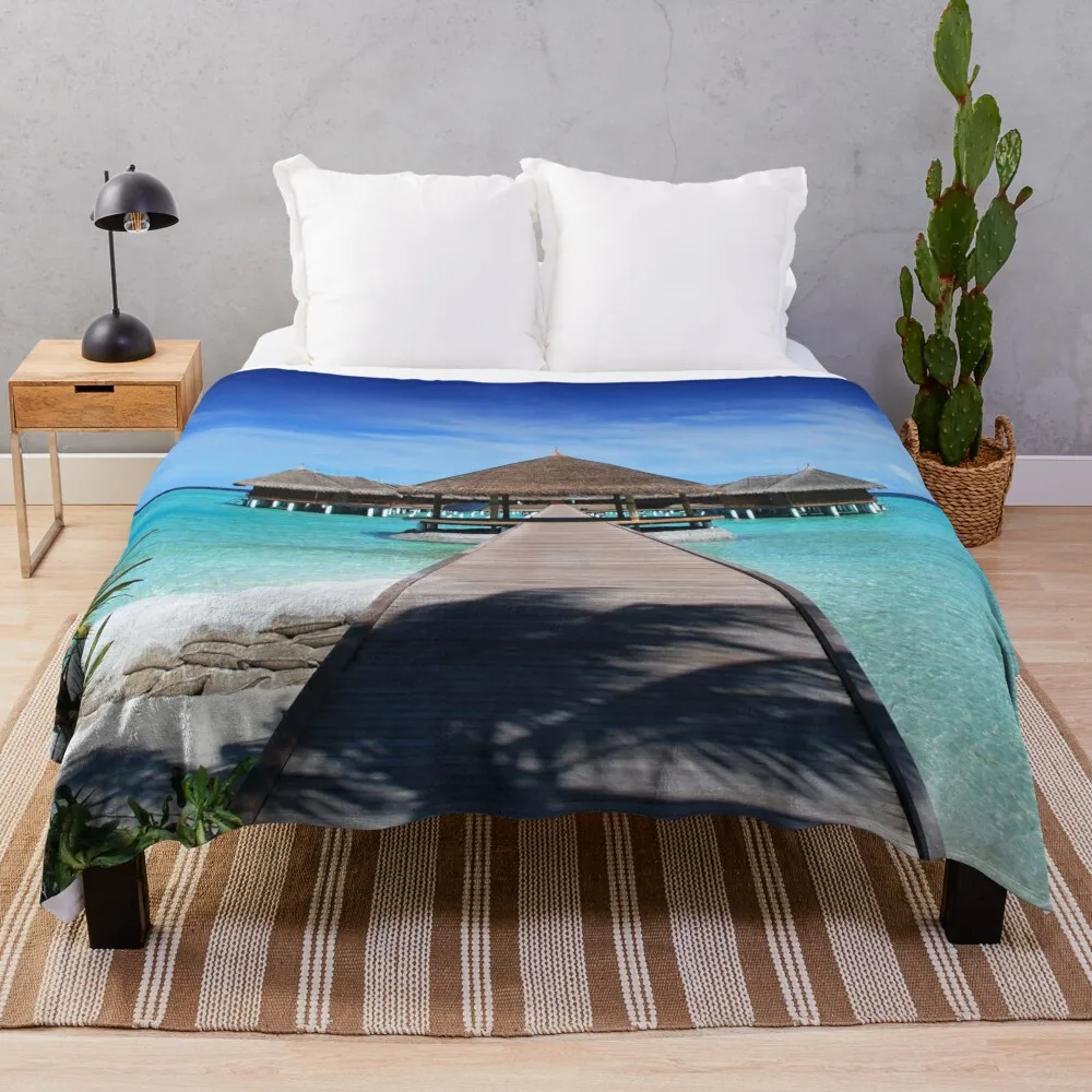 

Maldives beach Throw Blanket Beautifuls Picnic Blankets For Bed Blankets