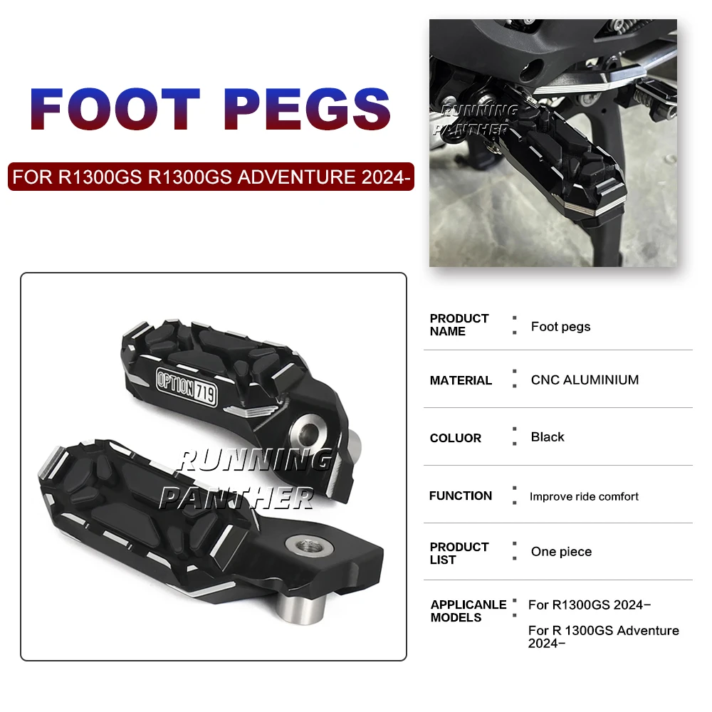 

Motorcycle Accessories Front Driver Foot Pegs Footrests Fit For R1300 GS R1300GS Adventure 2023-