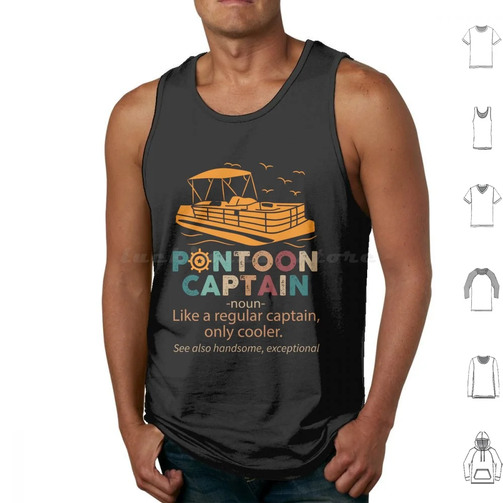 Pontoon Captain Tank Tops Vest Sleeveless Boating Pontoon Pontoon Captain Captain Lake Pontoon Boat Boat Sailing Boat Captain