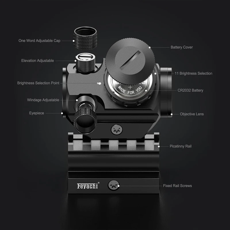 Feyachi RS-23 Red Dot Sight with M38 5X Magnifier Combo Kit, 1 x 22mm Red Dot Scope & Magnifier Built-in Flip Mount Combo