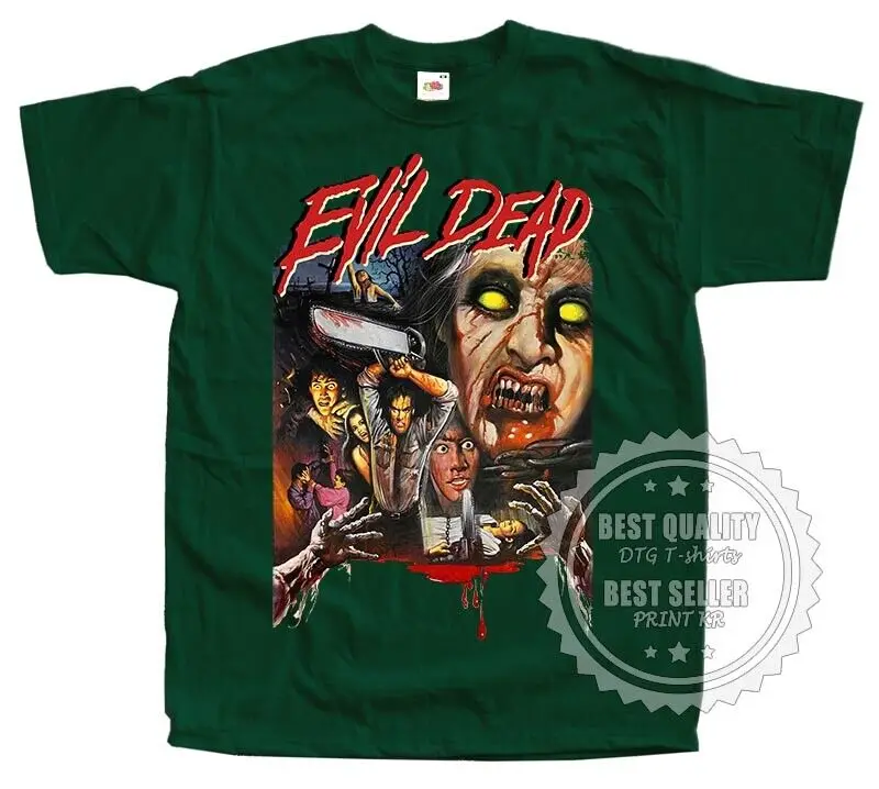 Evil Dead V13 T SHIRT Horror Movie Poster Bottle Green Sizes S to 5XL