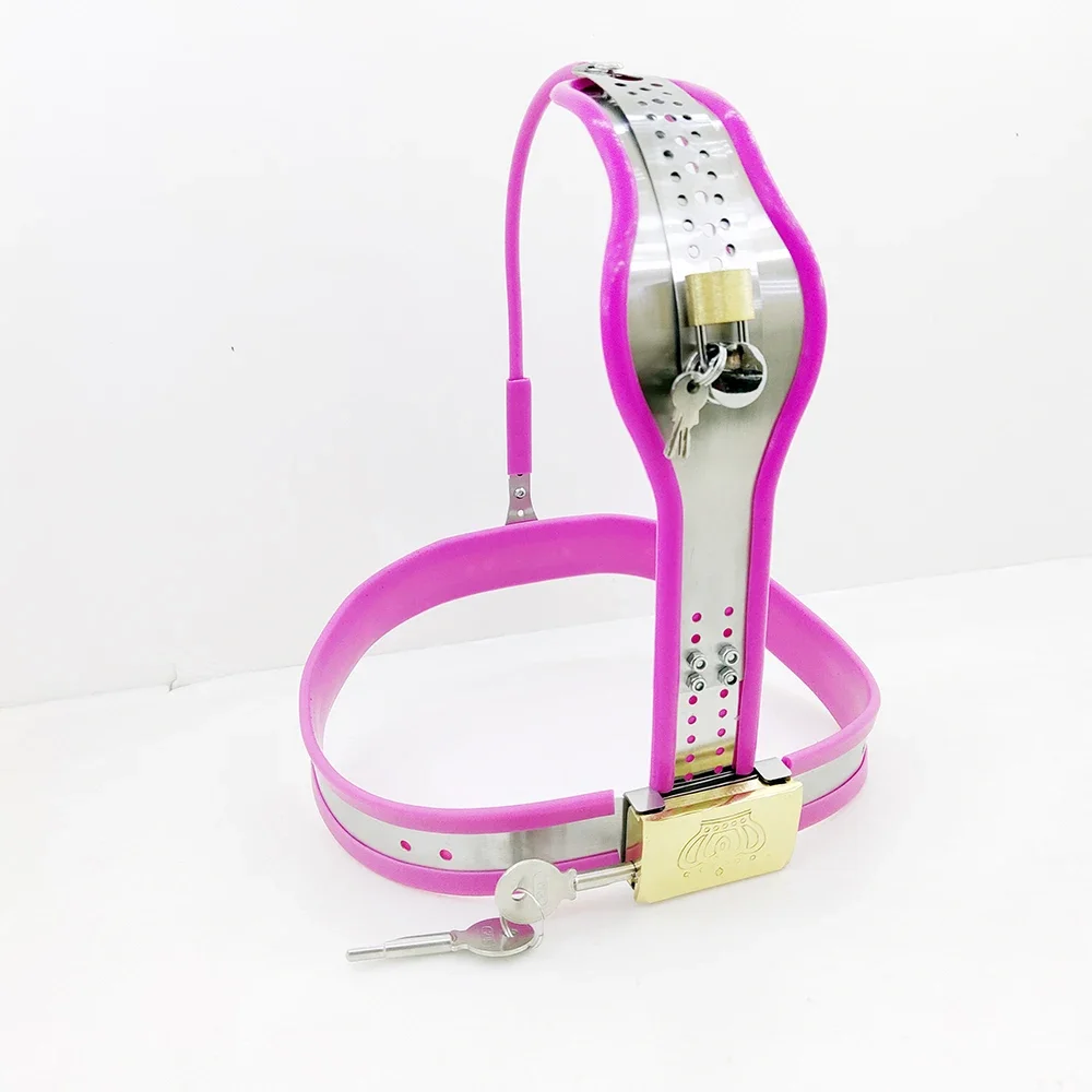 New Arrival Steel Silicone Female Chastity Belt Sexy Pants SexToys for Woman BDSM Bondage Lockable Metal Adult Slave lesbianToys