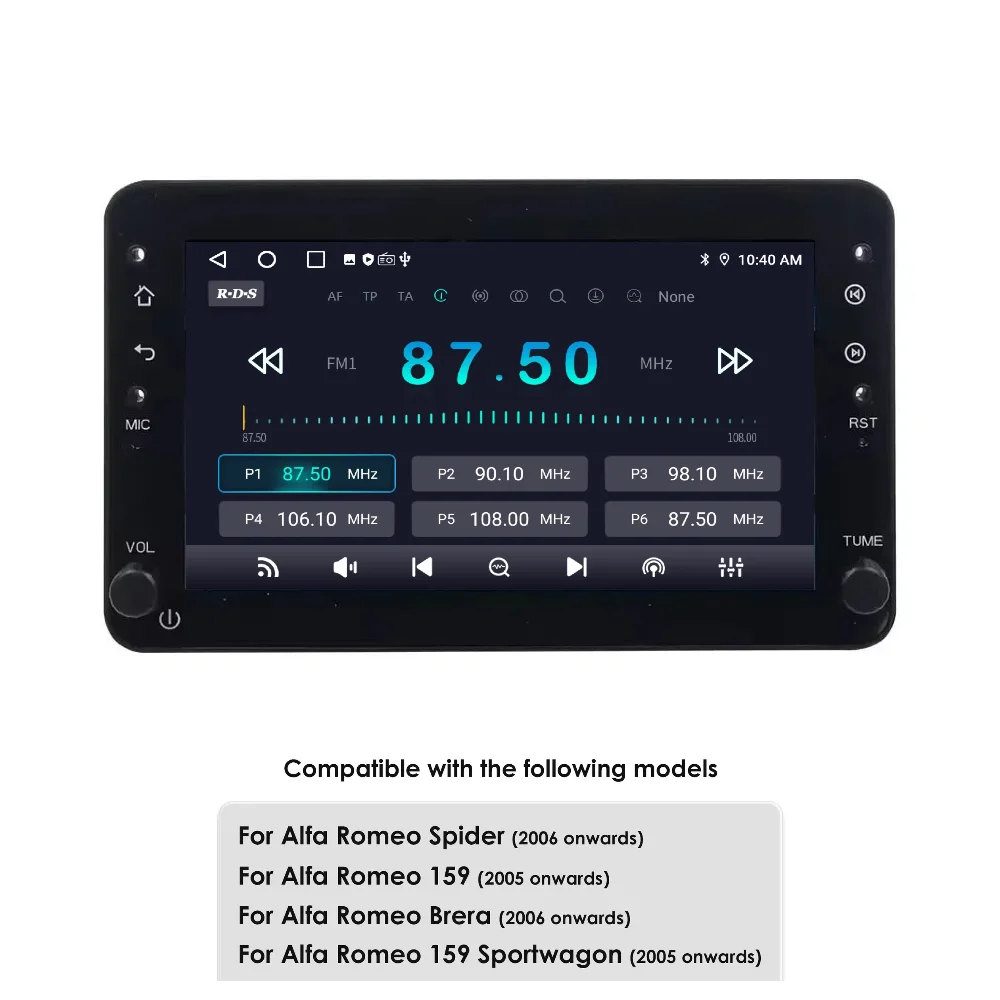 ALFA 159 Android DSP with Split Screen Built-in GPS Dashboard Mount Stereo CD Player USB & Mirror Link DVR TV Backup Camera TPMS