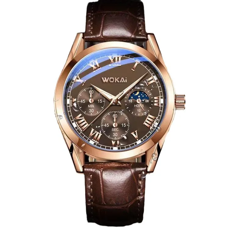 ساعة كوارتز بحزام عمل رجالية فاخرة للرجال