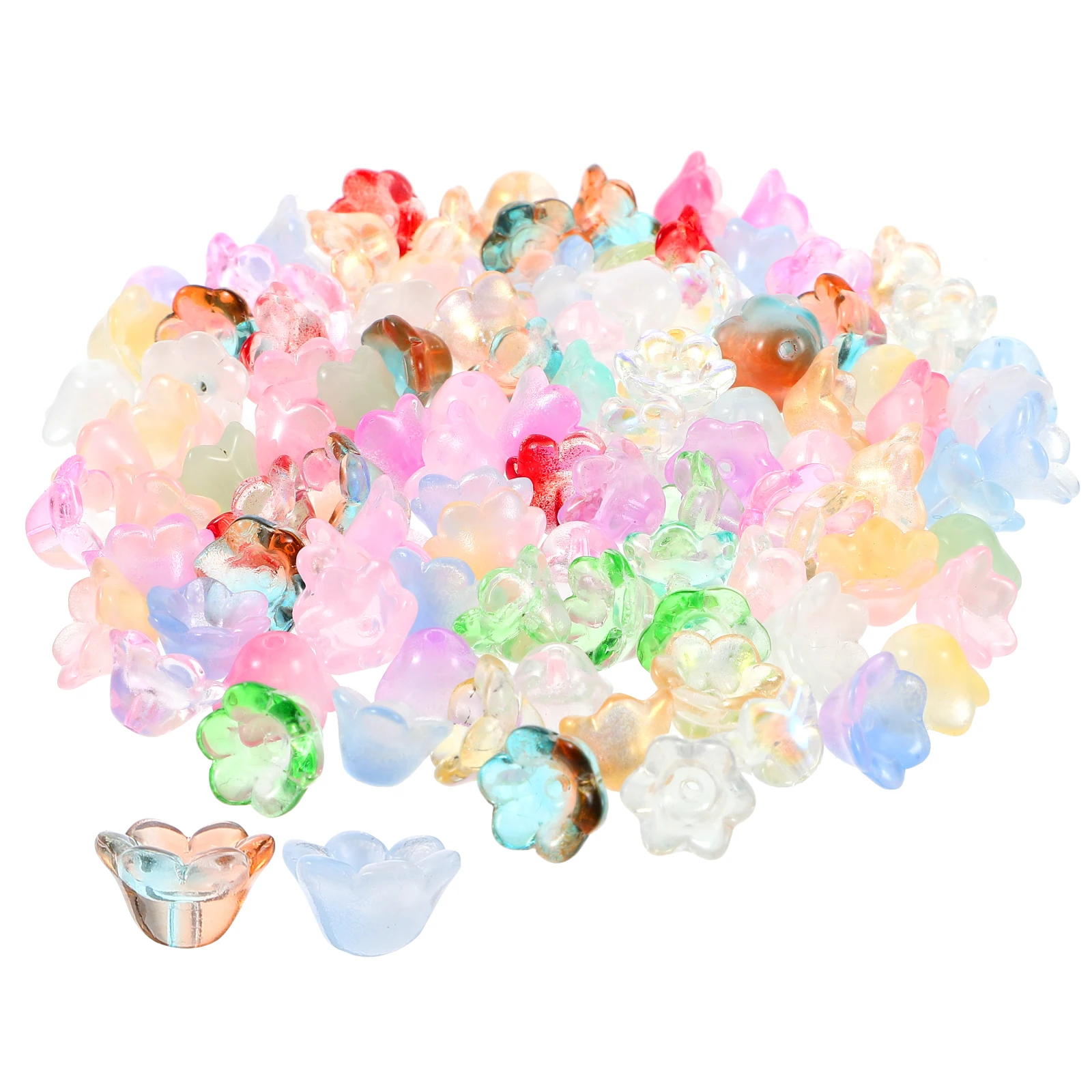 

100 шт., подвесные подвески с цветком лилии, принадлежности для рукоделия, аксессуары для изготовления ювелирных изделий, стеклянные бусины для изготовления ювелирных изделий