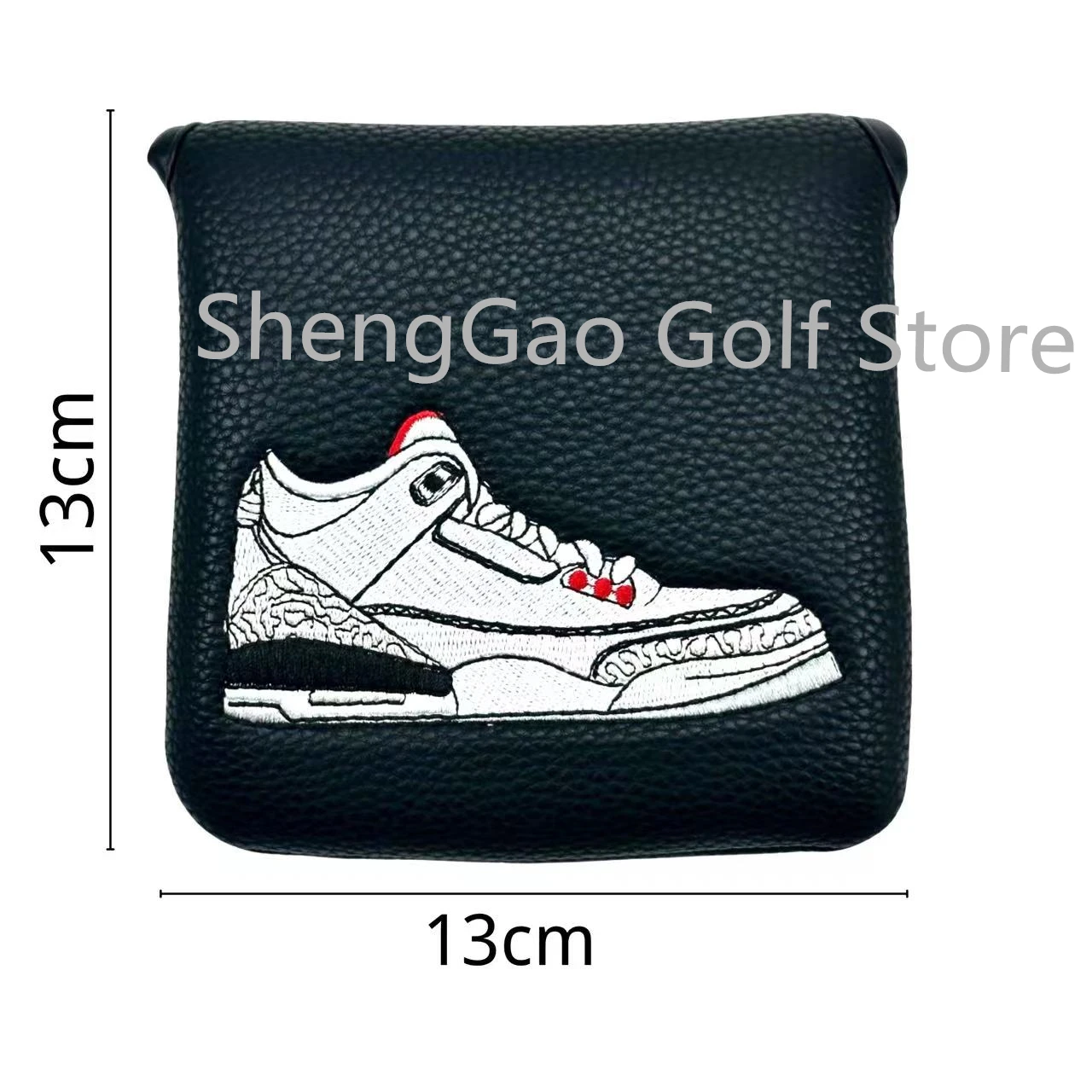 1Pc Schoenen Patroon Putter Cover Pu Lederen Grote Mallet Golf Head Cover Magnetische Sluiting Golf Head Cover