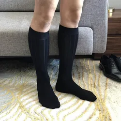Men's Cotton Socks Mid-Calf Office Work Formal Dress Business Socks for Men Breathable Anti-Slip Casual Sport Long White Socks