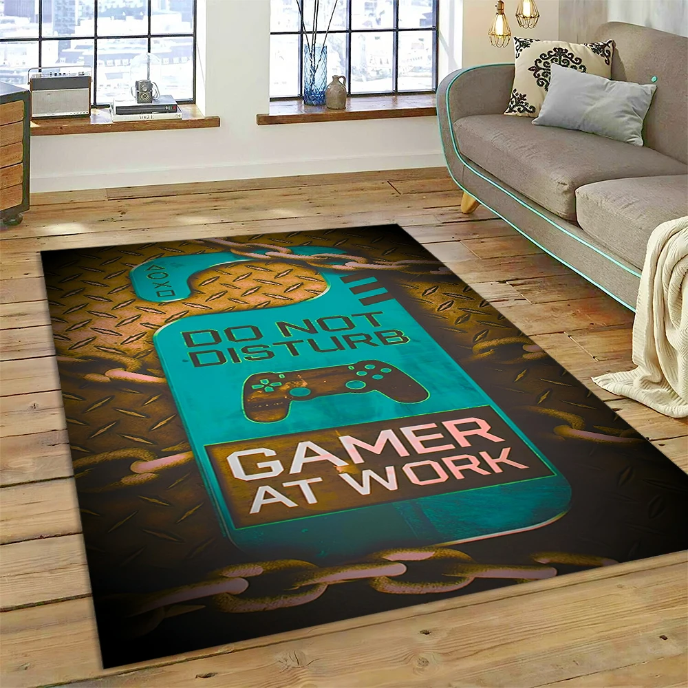 3D Gamer Game Gamepad Cartoon Carpet Rug for Home Living Room Bedroom Sofa Doormat Decor,Child Play Area Rug Non-slip Floor Mat