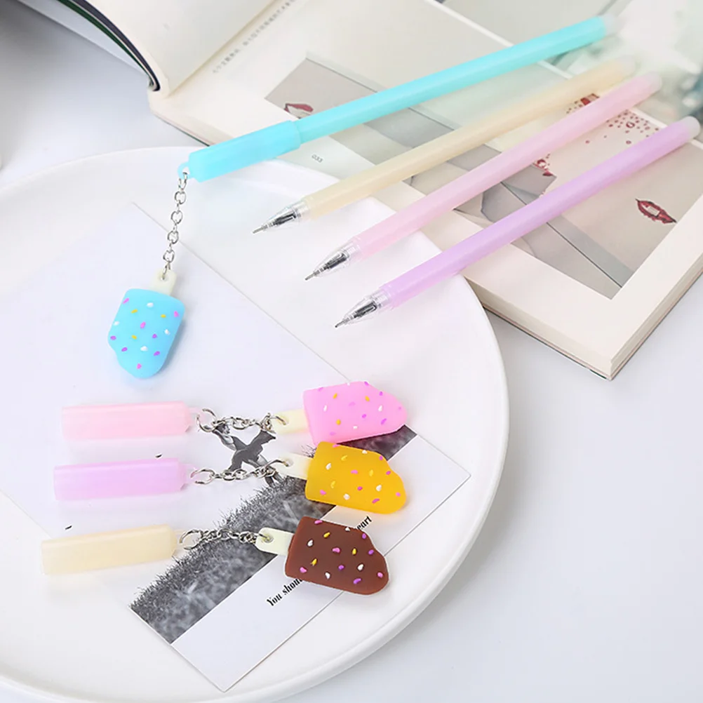 

10 Pcs Pendant Adorable Gel Pens Ice Cream Chocolate Ink Lovely Office School Stationery Neutral Student