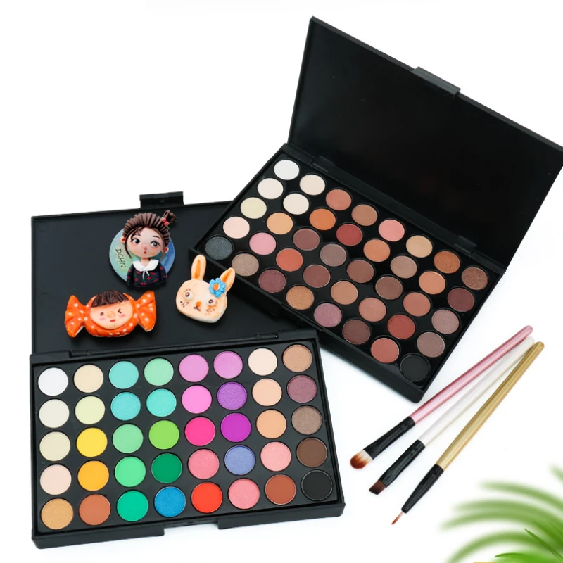 Caja de polvo de arcilla blanda para muñeca, colorete de polvo facial, placa de maquillaje, herramienta de cerámica, 40 colores