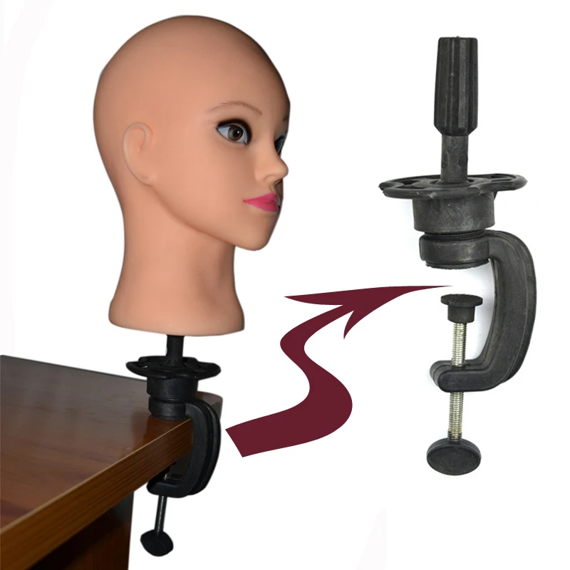 Black Wig Head Stand Adjustable Mannequin Holder For Training Mannequin head Metal And Plastic Material Table Clamp Salon Tools