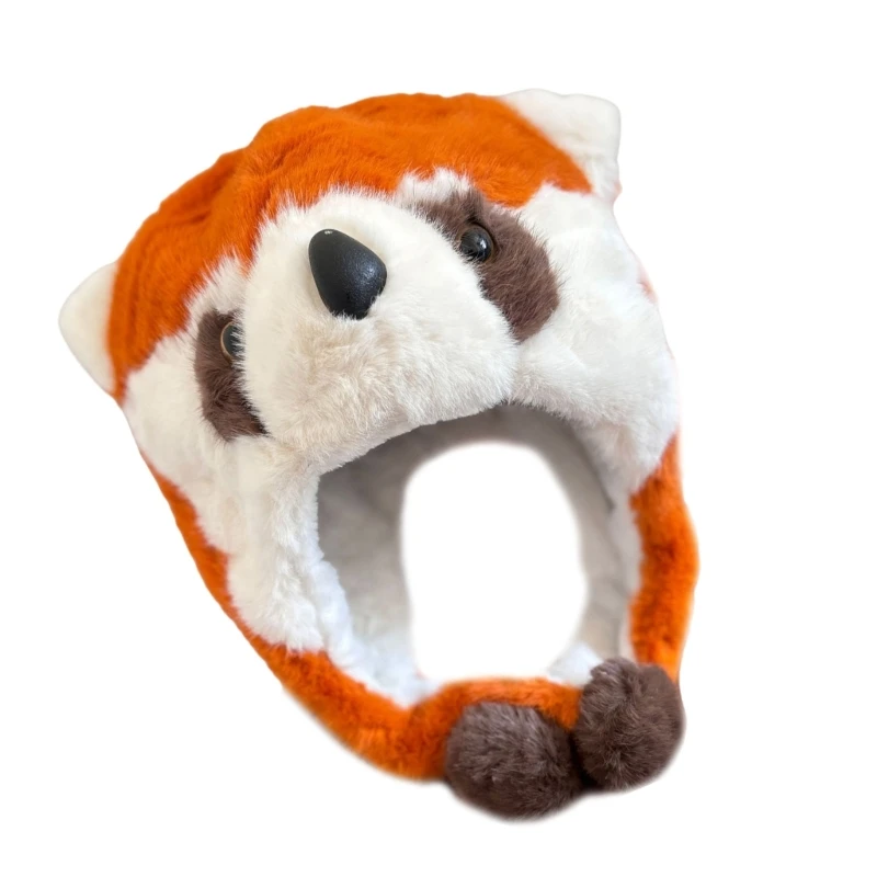 Cartoon Raccoon Plush Hat Earflap Hat Warm Ushanka Windproof Winter Sport Caps