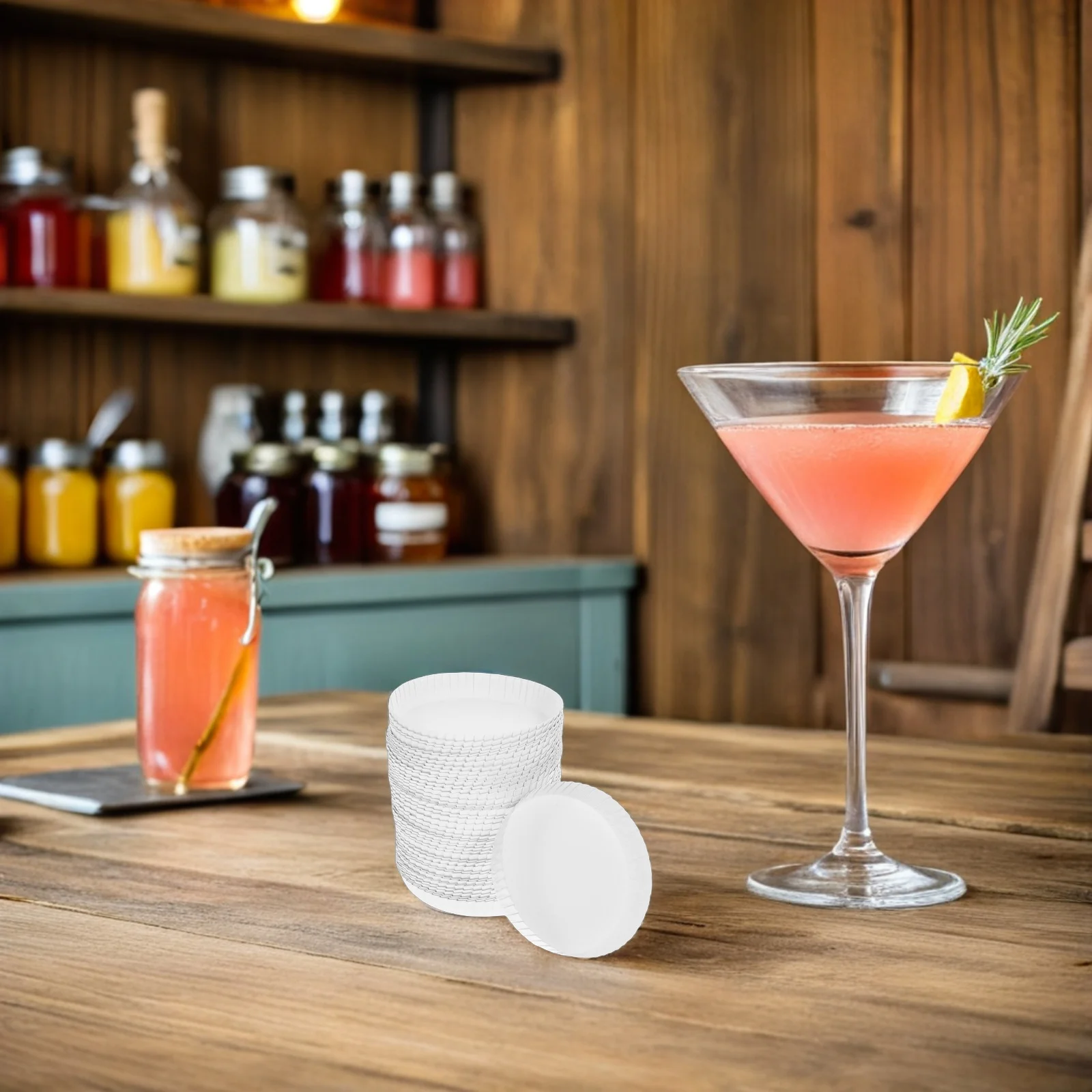 

200Pcs Disposable Paper Cup Covers Leakproof Lid White 8cm Spill-Proof for Coffee Tea Juice Hotels Bars Drink Cover