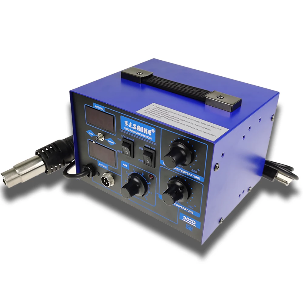 Saike 952D BGA 2 In 1 SMD Rework Soldering Station Solder Iron Digital Mobile Phone Repair Household Welding Tools