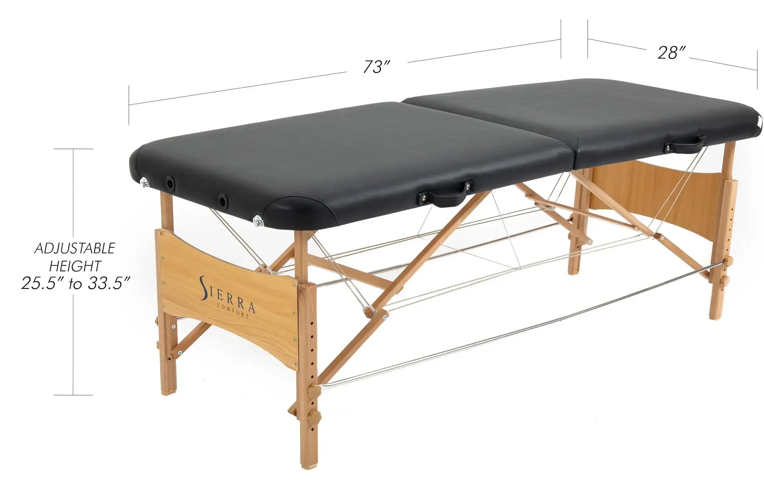 Table de massage portable SIERRA COMFORT All-dip sive (noire), SC-901, 27.95 po P x 72.05 po W x 33.07 po H