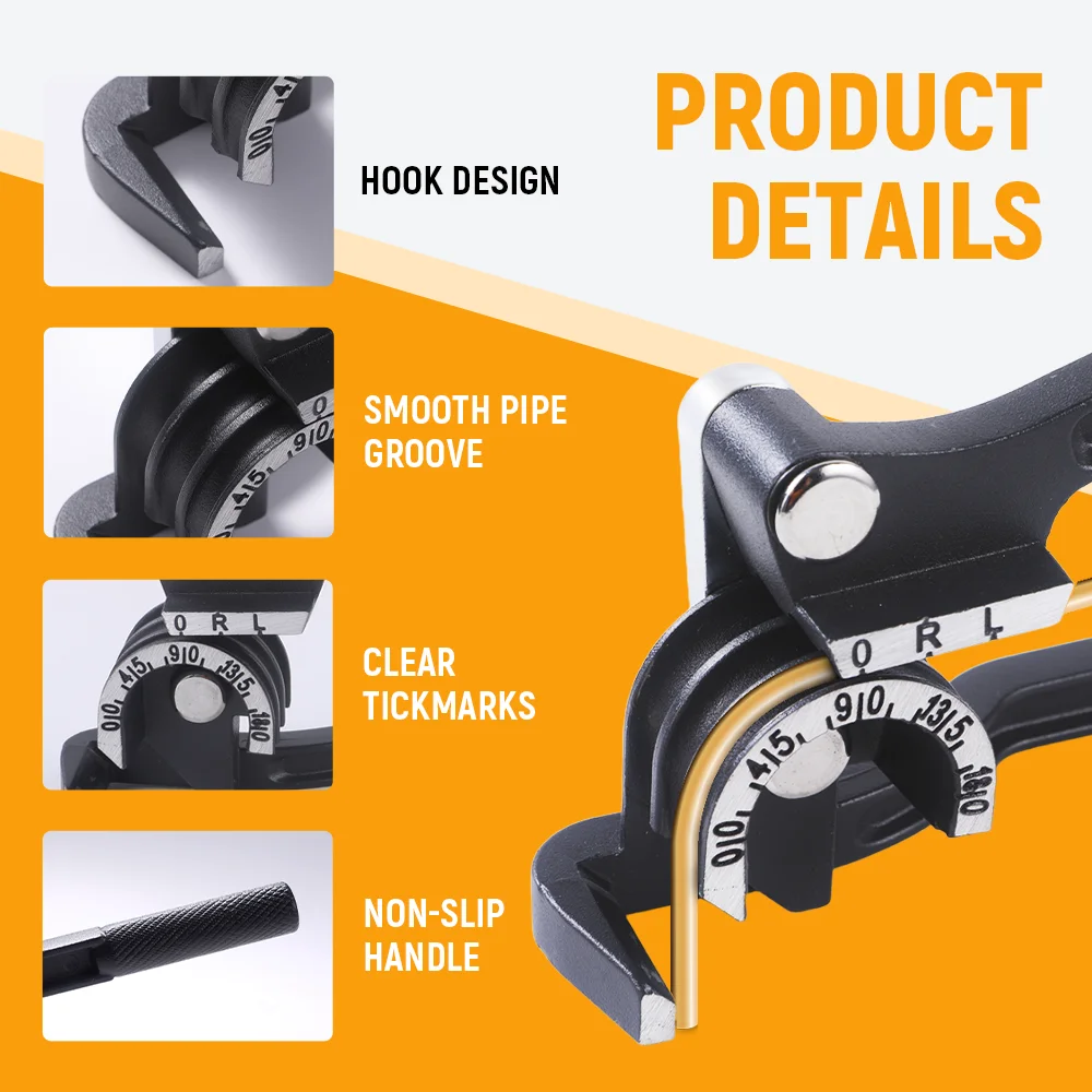 Hoteche 3 في 1 أداة الانحناء اليدوية 6 مللي متر 8 مللي متر 10 مللي متر أنبوب الفرامل المتداول النحاس والنحاس والألومنيوم أنبوب الأنابيب بندر أداة اليد