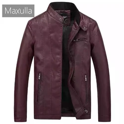 Spring   Men's PU Leather Jacket Men's Outdoor Motorcycle Leather Coats Fashion Men Slim fit Streetwear Biker Jackets Clothing