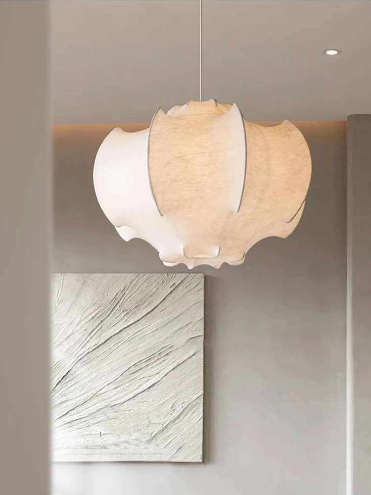 

Modern Japanese Wabi Sabi Silk Chandeliers Living Dining Room Bedroom Nordic Home Decor Pendant Lights Indoor Lighting Fixtures.