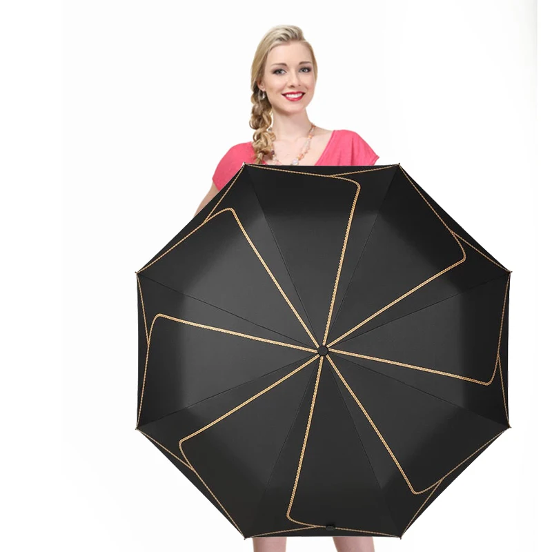 

Big Petals Flowers Sun UV Protection Umbrella Rain Woman Female Black Coating Anti-UV Parasol Windproof Portable Compact 3 Fold