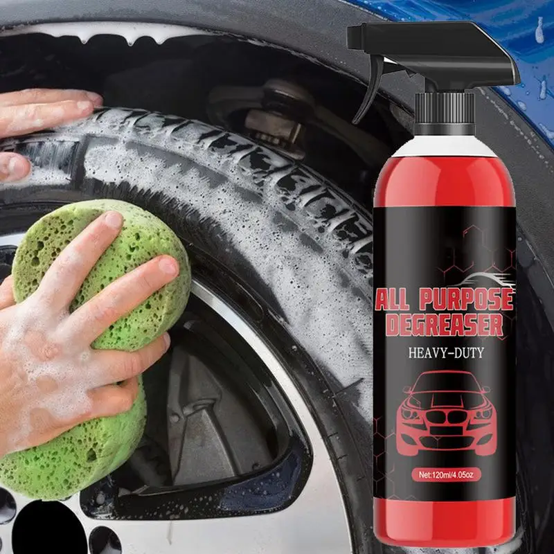 Espray limpiador multiusos para coche, agente de pulido automotriz, potente y fiable de ruedas líquido de limpieza, mantenimiento de automóviles, 120ml