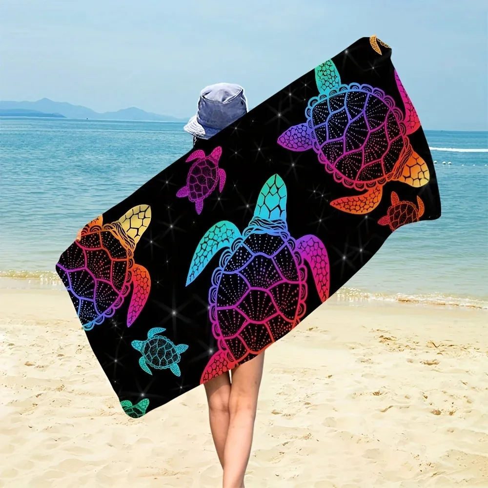 

Luxurious Turtle Print Beach Towel - Large Capacity for Outdoor Fun! Towels Bathroom