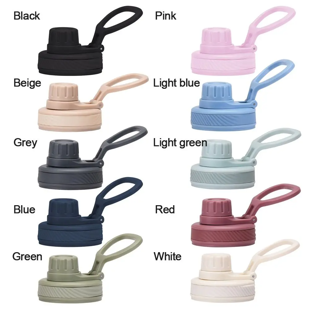 PP Plastic Cup Lid Splash Spill Proof With Big Handle Vacuum Bottle Replacement Lid Wide Mouth Straw Flip Lid Cap