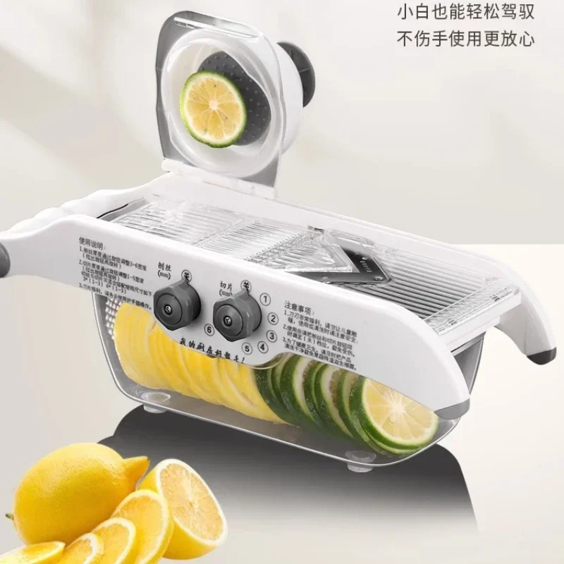 \Slicer, fruit, household, small milk tea shop, commercial multi-functional manual medicinal herb slicer, adjustable