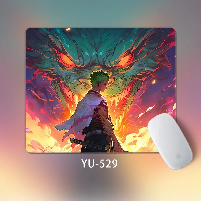 Small Size Roronoa Zoro Leather Mouse Pad ONE PIECE Three-knife Flow Cool Thickened Edge Locked Desk Non-slip Portable Mouse Pad